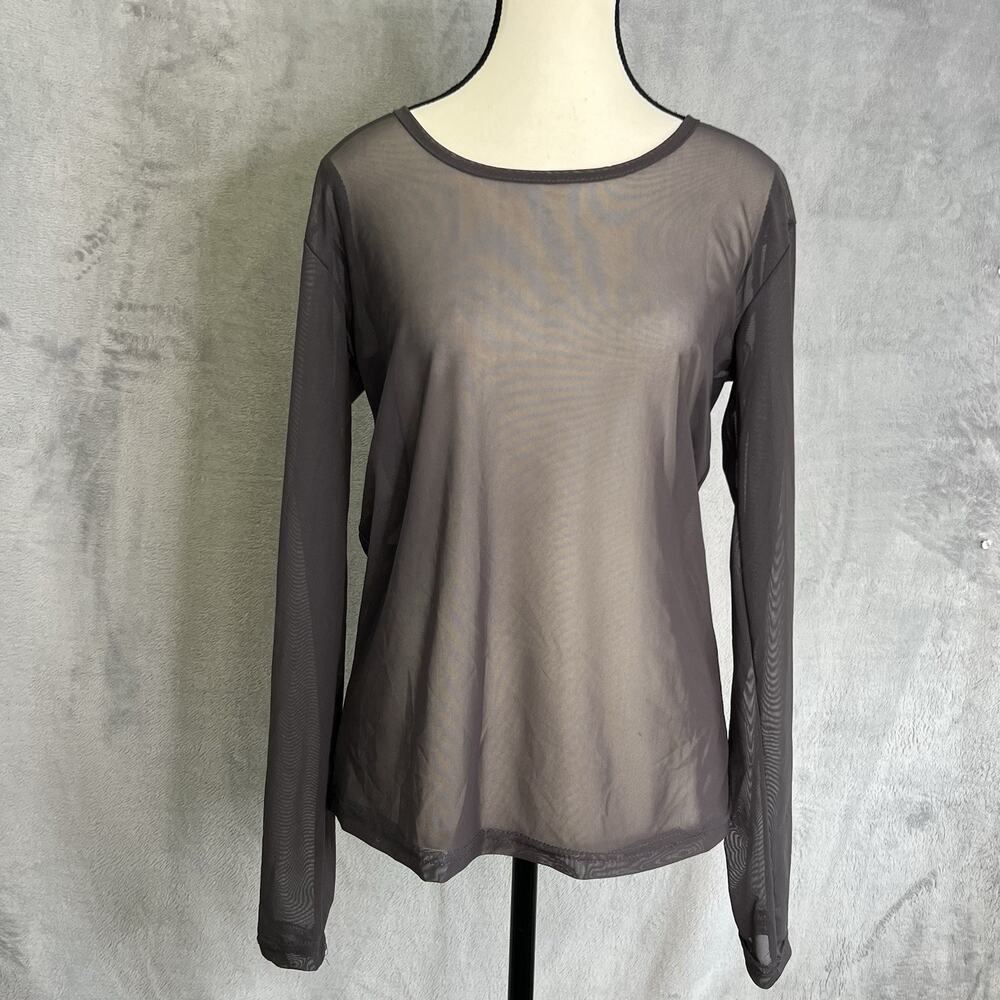 VTG Y2K St4cc4to Mesh Blouse Sheer Top Womens 3XL (More like L) Long Sleeve‎